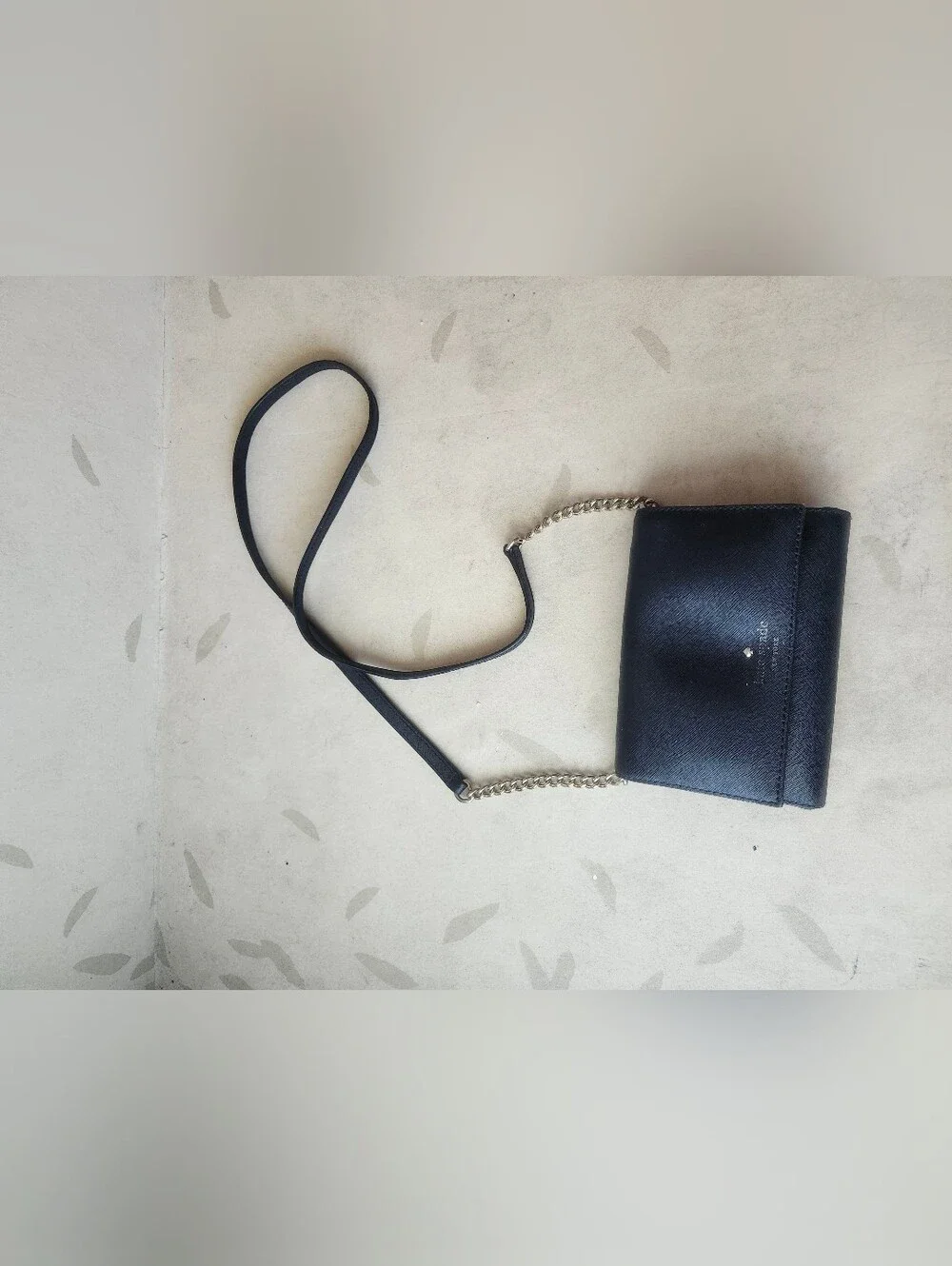 kate spade navy blue saffiano leather crossbody wallet